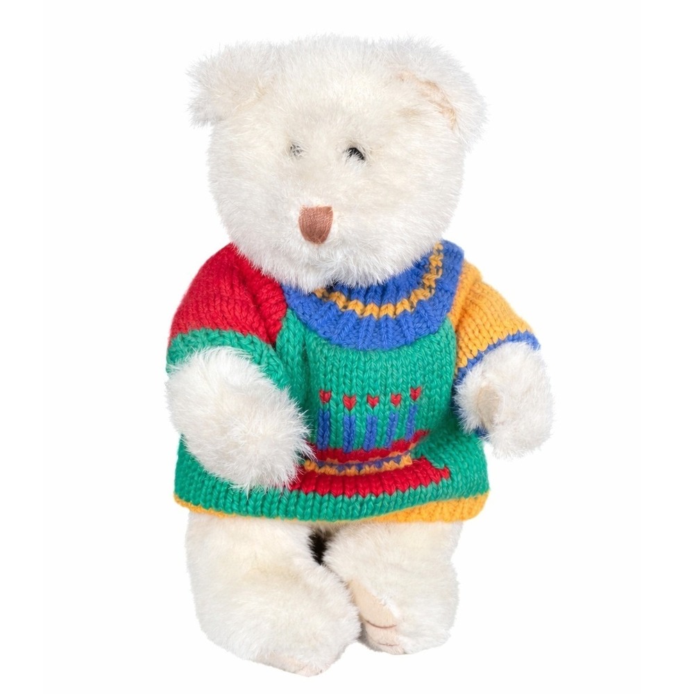 Russ Berrie Plush Teddy Bear Sweater Stuffed Animal Vintage Toy 10in Soft